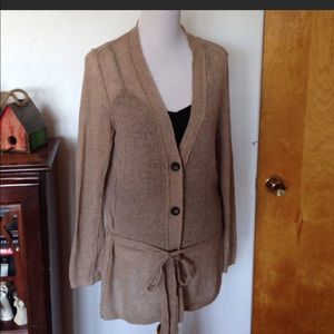 BR Beige Sweater Cardigan Button Down EUC